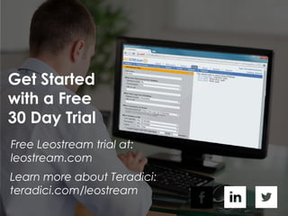 Get Started
with a Free
30 Day Trial
Free Leostream trial at:
leostream.com
Learn more about Teradici:
teradici.com/leostream
 