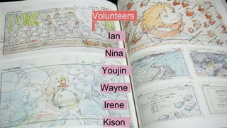 Volunteers
Ian
Nina
Youjin
Wayne
Irene
Kison
 