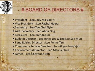 Leo club of SMK Puteri Seremban's 2nd Issue Bulletin 2013/2014 | PPTX