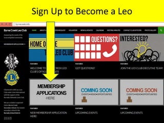 Sign Up to Become a Leo
 
