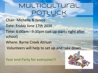 Multicultural
Potluck
 