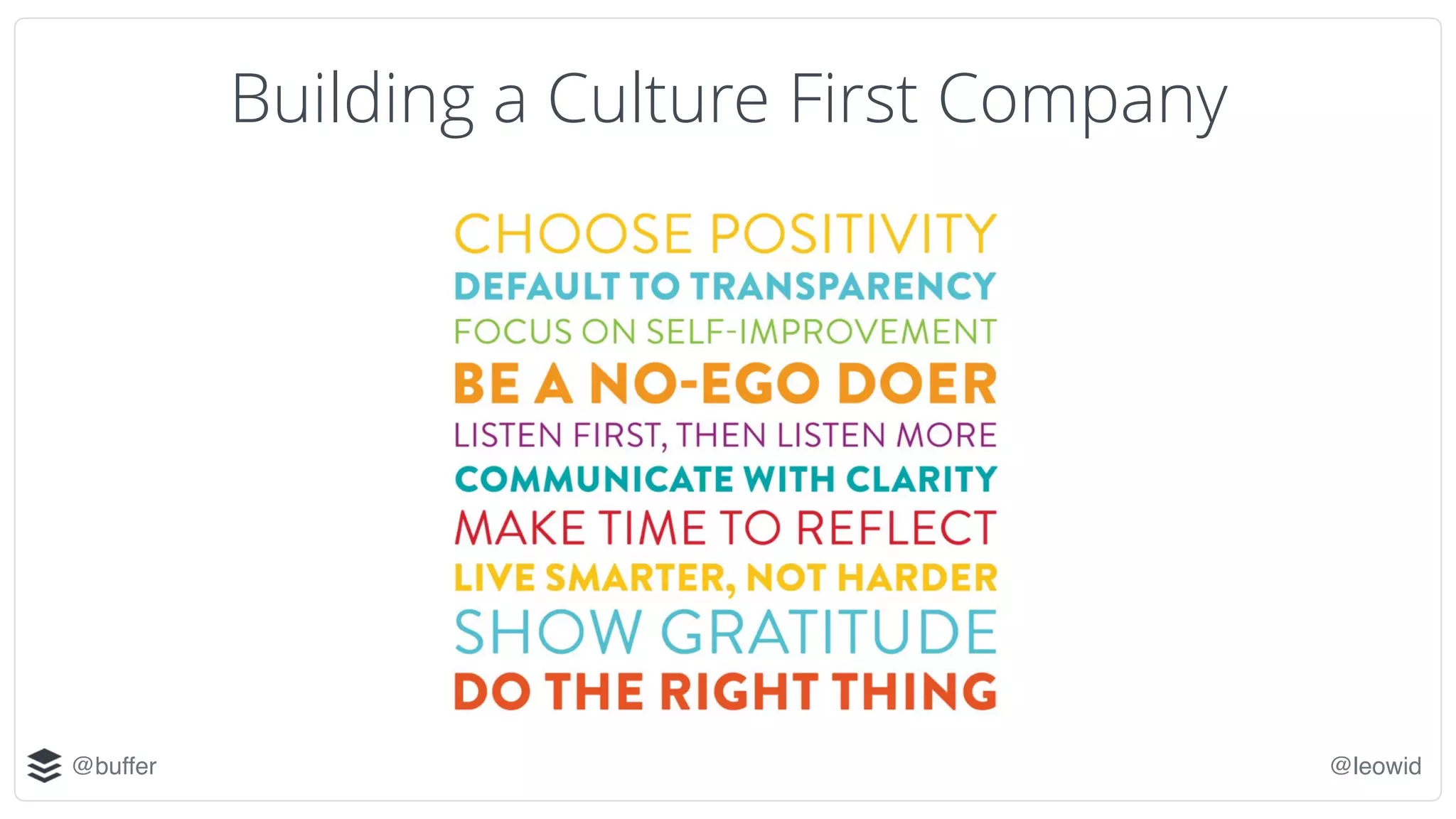 @buffer @leowid
Building a Culture First Company