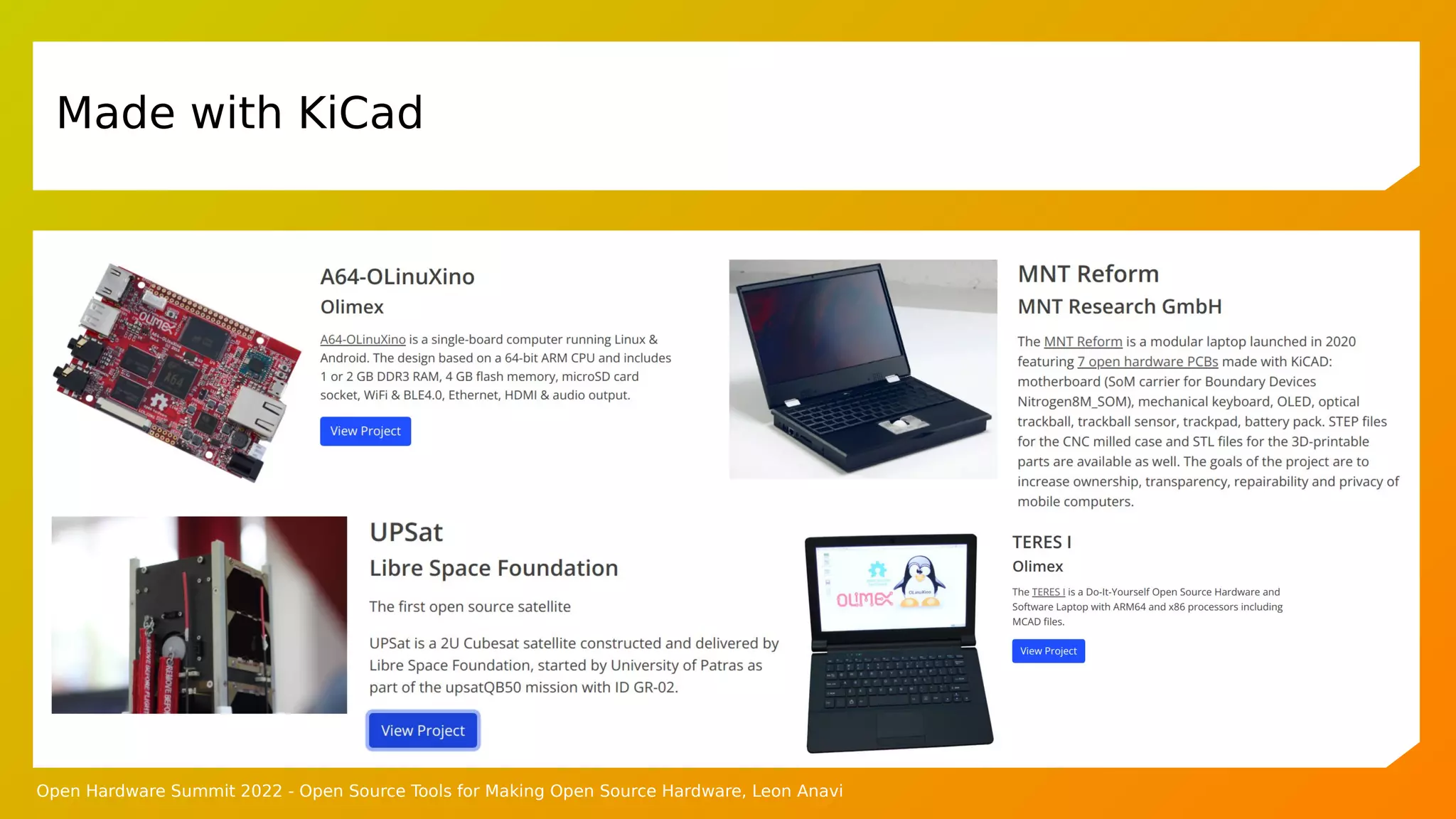 Open Source Tools for Making Open Source Hardware | PPT