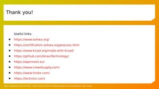 Open Source Tools for Making Open Source Hardware | PDF