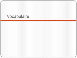 Vocabulaire