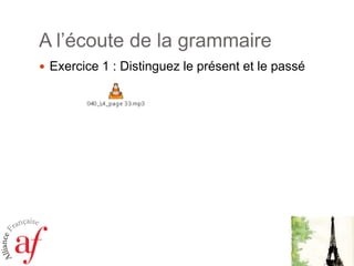 Exemples de participespassésFaire  avoir faitAller  êtreallé(e)Voir  avoir vuRentrer êtrerentré(e)Travailler  avoirtravailléVenir  êtrevenu(e)