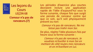 Lecon 68 L Amour N A Pas De Rancoeurs