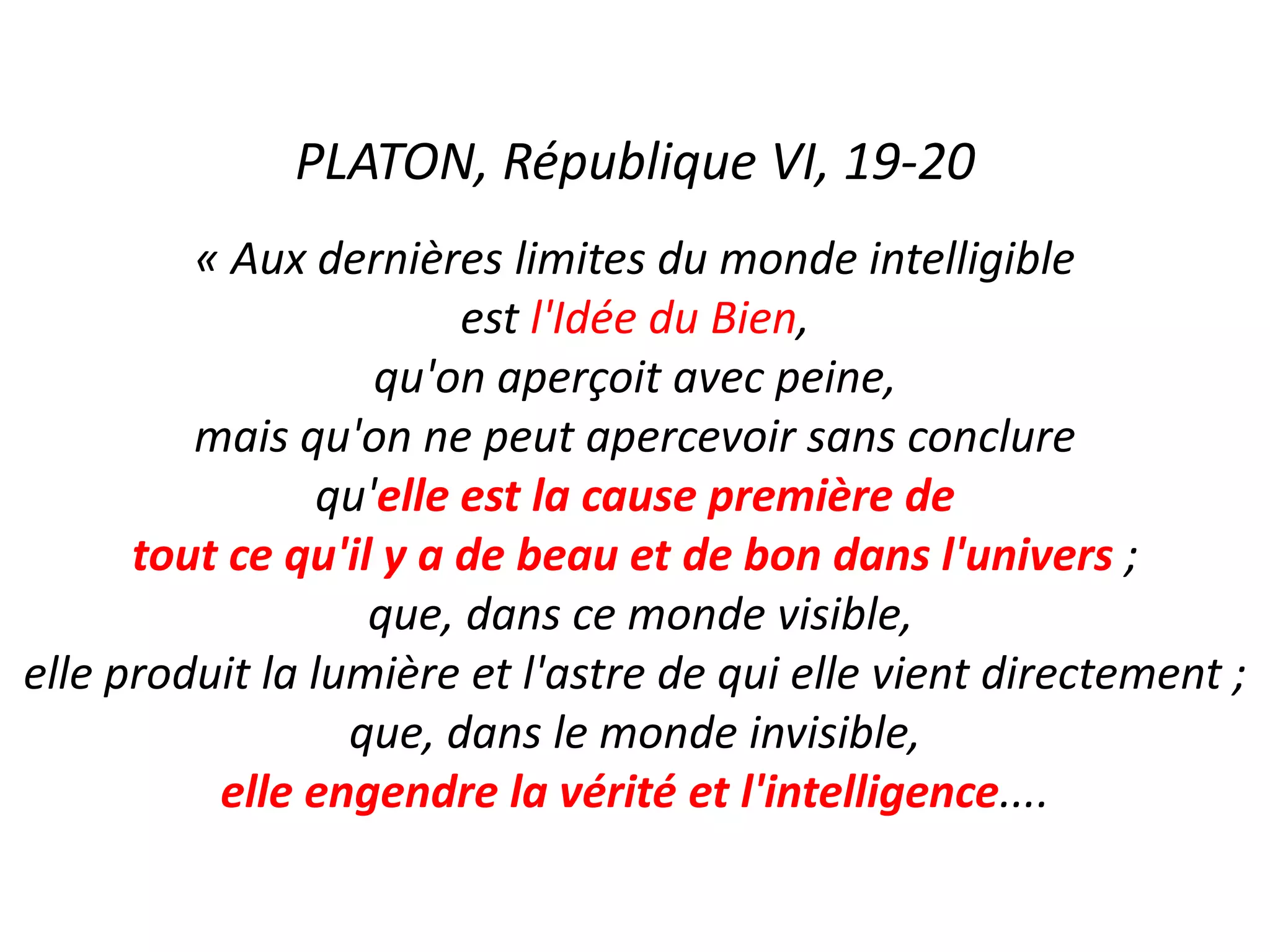 Leçon 7 platon la théorie des idées et l'analogie de