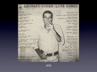 眾神列傳之Leonard Cohen：浪蕩詩神篇