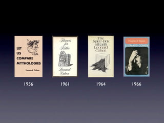 眾神列傳之Leonard Cohen：浪蕩詩神篇