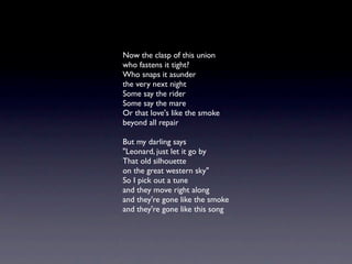 眾神列傳之Leonard Cohen（下）── 聚歌成塔的智者