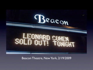 眾神列傳之Leonard Cohen（下）── 聚歌成塔的智者