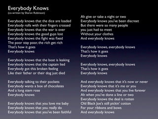 眾神列傳之Leonard Cohen（下）── 聚歌成塔的智者