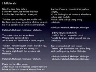 眾神列傳之Leonard Cohen（下）── 聚歌成塔的智者