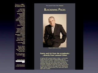 眾神列傳之Leonard Cohen（下）── 聚歌成塔的智者