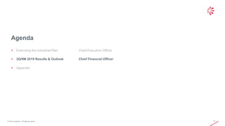 © 2019 Leonardo - Società per azioni
Agenda
5
> Executing the Industrial Plan Chief Executive Officer
> 3Q/9M 2019 Results & Outlook Chief Financial Officer
> Appendix
 