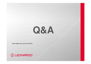 THANK YOU FOR YOUR ATTENTION
Q&A
 
