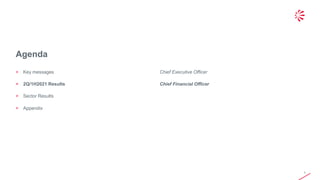 © 2019 Leonardo - Società per azioni
Agenda
7
> Key messages Chief Executive Officer
> 2Q/1H2021 Results Chief Financial Officer
> Sector Results
> Appendix
 