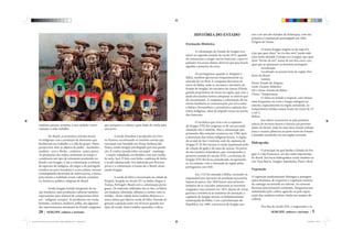 20 | SERGIPE cultura e turísmo
matérias-primas, projetar, é um cuidado e preo-
cupação a cada trabalho.
No Brasil, os primeiros artesãos foram
os indígenas com a produção de elementos que
facilitavam seu trabalho e a vida do grupo. Nessa
perspectiva, têm-se objetos de pedra - machados-,
madeira - arco e flecha-, cerâmica - potes, jarros.
As produções dos índios resistiram ao tempo e
constituem um tipo de artesanato produzido no
Brasil e em Sergipe. Com a colonização a mistura
de aspectos do indígena, do negro e do português
resultou no povo brasileiro e a sua cultura, mesmo
contemplando elementos de outros povos, é única,
pois retrata a realidade social, cultural, econômi-
ca, histórica, política, religiosa do Brasil.
Sendo Sergipe Estado integrante da na-
ção brasileira, suas produções culturais também
representam uma mistura de componentes diver-
sos - indígena, europeu. As produções em renda,
bordado, cerâmica, madeira, palha, são algumas
das representações artesanais do Estado sergipano
que enriquece a cultura e gera fonte de renda para
esse povo.
A renda Irlandesa é produzida em Divi-
na Pastora, encontrando-se também artesãs que
executam esse bordado em Nossa Senhora das
Dores, sendo Sergipe privilegiado por essa produ-
ção. É confeccionada sobre um papel - manteiga
- e muito trabalhada em detalhes com um cordão
de seda- lacê. É feita com linho, cambraia de linho
e tecido adamascado. Foi elaborada por diversos
povos e a colonização a trouxe até o Brasil, alcan-
çando Sergipe.
A renda de bilro é encontrada na cidade de
Propriá. Surgida no século XV na Itália, chegou à
França, Portugal e Brasil com a colonização portu-
guesa. Os materiais utilizados são os fios, os bilros
em madeira, almofada, alfinetes e cartões com os
moldes . Nesta cidade dona Gedalva Bezerra é a
única artesã que fabrica renda de bilro. Passada de
geração a geração tanto em técnicas quando nos
tipos de renda, dona Gedalva aprendeu o oficio
SERGIPE cultura e turísmo | 5
HISTÓRIA DO ESTADO
Formação Histórica
A colonização do Estado de Sergipe teve
início na segunda metade do século XVI, quando
ali começaram a chegar navios franceses, cujos tri-
pulantes trocavam objetos diversos por pau-brasil,
algodão e pimenta-da-terra.
Os portugueses, quando se dirigiam à
Bahia, também aportavam frequentemente na
enseada do rio Real. A conquista das terras ao
norte da Bahia, onde se encontra o território do
Estado de Sergipe, foi iniciativa de Garcia D’Ávila,
grande proprietário de terras na região, que com a
ajuda dos jesuítas tentou catequizar os nativos que
ali encontraram. A conquista e colonização do ter-
ritório facilitaria as comunicações por terra entre
a Bahia e Pernambuco e permitiria a sujeição das
tribos indígenas, além de impedir novas incursões
dos franceses.
O território que viria a ser a capitania
de Sergipe D’El-Rei originou-se de um povoado
chamado São Cristóvão. Mas a colonização pro-
priamente dita somente aconteceu em 1590, após
a destruição das tribos indígenas hostis. A região
do arraial de São Cristóvão, sede da capitania de
Sergipe D’ El-Rei tornou-se então importante pólo
de criação de gado e de cana-de-açúcar. No perío-
do das invasões holandesas, que correspondeu à
primeira metade do século XVII, a economia de
Sergipe D’El-Rei ficou prejudicada, recuperando-
se, no entanto, com a retomada da região pelos
portugueses, em 1645.
Em 1723 foi anexada à Bahia, tornando-se
responsável por um terço da produção açucareira
baiana da época. Em 1820 houve uma primeira
tentativa de se conceder autonomia ao território
sergipano, mas somente em 1823, depois de várias
guerras e resistência às tentativas de anexação, a
capitania de Sergipe tornou-se definitivamente
emancipada da Bahia. Com a proclamação da
República, em 1889, a província de Sergipe pas-
sou a ser um dos Estados da Federação, com sua
primeira Constituição promulgada em 1892.
Origem do Nome.
O nome Sergipe origina-se do tupi si’ri
ü pe que quer dizer “no rio dos siris”, tendo sido
mais tarde adotado Cirizipe ou Cerigipe, que quer
dizer “ferrão de siri”, nome de um dos cinco caci-
ques que se opuseram ao domínio português.
Localização
Localizado na porção leste da região Nor-
deste do Brasil.
Limites
Norte: Estado de Alagoas
Leste: Oceano Atlântico
Sul e Oeste: Estado da Bahia.
Clima / Temperatura
O clima no Estado é tropical, com chuvas
mais frequentes na costa e longas estiagens no
interior, especialmente na região semiárida. As
temperaturas médias anuais ficam em torno de 23
e 24º C.
Relevo
Seu relevo caracteriza-se pela predomi-
nância de terrenos baixos e várzeas nas proximi-
dades do litoral, onde há uma faixa úmida voltada
para o oceano; planícies na parte norte do Estado;
e planalto semiárido em sua região noroeste.
Hidrograﬁa
O principal rio que banha o Estado de Ser-
gipe é o São Francisco, um dos mais importantes
do Brasil. Sua bacia hidrográfica inclui também os
rios Vaza Barris, Sergipe, Japaratuba, Piauí e Real.
Vegetação
A vegetação predominante distingue a paisagem
típica litorânea, de coqueiros e vegetação rasteira,
da caatinga encontrada no interior. As extensas
florestas anteriormente existentes, desapareceram
substituídas pelo cultivo agrícola ou pela expor-
tação das madeiras nobres, ainda nos tempos da
colônia.
Nos fins do século XIX, o negociante e in-
Leonardo da P souza pacote da revista.indd Página espelhada 5 de 12 – Páginas(20, 5)Leonardo da P souza pacote da revista.indd Página espelhada 5 de 12 – Páginas(20, 5) 25/04/2014 12:07:2425/04/2014 12:07:24
 