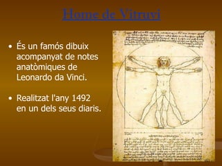 Home de Vitruvi És un famós dibuix acompanyat de notes anatòmiques de Leonardo da Vinci. Realitzat l'any 1492 en un dels seus diaris.  