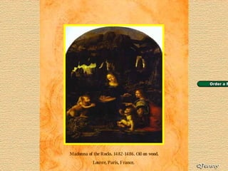 Madonna of the Rocks. 1482-1486. Oil on wood. Louvre, Paris, France.    