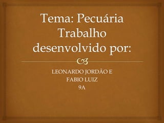 LEONARDO JORDÃO E 
FABIO LUIZ 
9A 
 