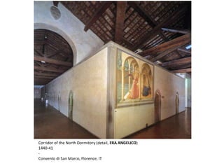 Corridor of the North Dormitory (detail, FRA ANGELICO)
1440-41
-
Convento di San Marco, Florence, IT
 