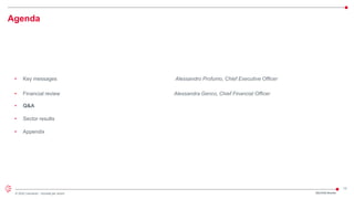13
© 2022 Leonardo - Società per azioni
Agenda
• Key messages Alessandro Profumo, Chief Executive Officer
• Financial review Alessandra Genco, Chief Financial Officer
• Q&A
• Sector results
• Appendix
2Q/1H22 Results
 