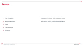 6
© 2022 Leonardo - Società per azioni
Agenda
• Key messages Alessandro Profumo, Chief Executive Officer
• Financial review Alessandra Genco, Chief Financial Officer
• Q&A
• Sector results
• Appendix
2Q/1H22 Results
 