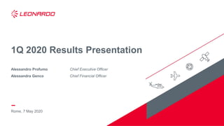 Rome, 7 May 2020
1Q 2020 Results Presentation
Alessandro Profumo Chief Executive Officer
Alessandra Genco Chief Financial Officer
 
