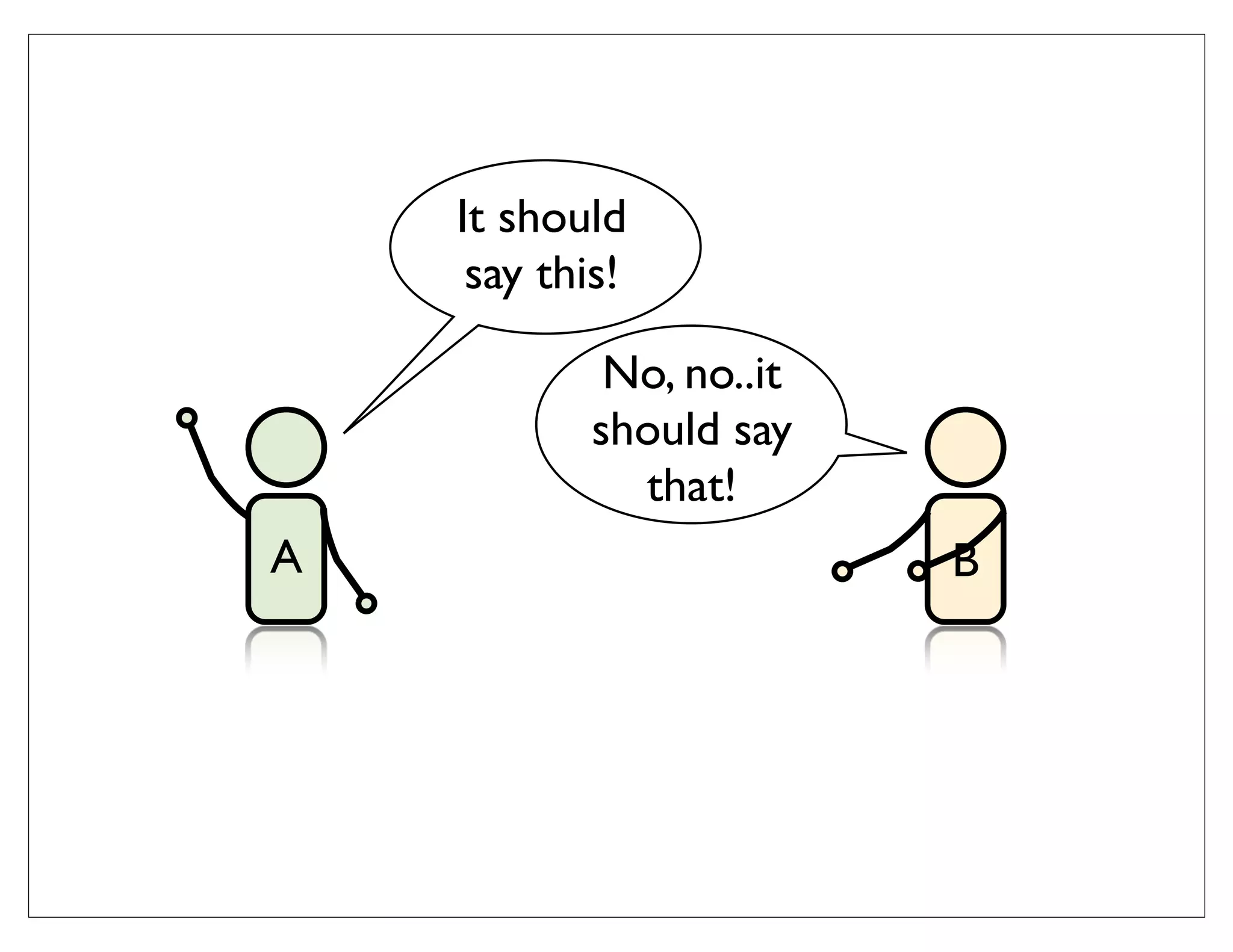 It should
     say this!

            No, no..it
           should say
             that!
A                        B
 