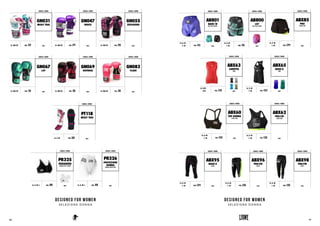 171170
CODICE / NOME
GN031
MUAY THAI
NOTETG: 10M OZ PAG. 22
CODICE / NOME
GN047
SHOCK
NOTETG: 10M OZ PAG. 24
CODICE / NOME
GN055
EXPLOSION
NOTETG: 10M OZ PAG. 26
CODICE / NOME
GN067
L47
NOTETG: 10M OZ PAG. 35
CODICE / NOME
GN069
REVENGE
NOTETG: 10M OZ PAG. 36
CODICE / NOME
GN083
FLASH
NOTETG: 10M OZ PAG. 38
CODICE / NOME
PT118
MUAY THAI
NOTETG: S-M PAG. 68
CODICE / NOME
PR325
PARASENO
WOMAN CHEST GUARD
NOTETG: S-M-L PAG. 89
CODICE / NOME
PR326
PROTEZIONE
DONNA
WOMAN PROTECTION
NOTETG: S-M-L PAG. 89
CODICE / NOME
AB801
BASIC W
KICK/THAI SHORTS
NOTE
TG: S-M
L-XL PAG. 113
CODICE / NOME
AB800
L47
KICK/THAI SHORTS
NOTE
TG: S-M
L-XL PAG. 115
CODICE / NOME
ABX60
TOP DONNA
SPORTS BRA
NOTE
TG: S-M
L-XL PAG. 132
CODICE / NOME
ABX62
PRO-CW
SPORTS BRA
NOTE
TG: S-M
L-XL PAG. 132
CODICE / NOME
ABX63
CANOTTA
TANK
NOTE
TG: S/M
L/XL PAG. 133
CODICE / NOME
ABX65
BASIC-X
TANK
NOTE
TG: S-M
L-XL PAG. 133
CODICE / NOME
ABX95
BASIC-X
CAPRIS
NOTE
TG: S-M
L-XL PAG. 134
CODICE / NOME
ABX96
PRO-CW
CAPRIS
NOTE
TG: S-M
L-XL PAG. 135
CODICE / NOME
ABX85
PRO
SHORTS PRO
NOTE
TG: S-M
L-XL PAG. 134
CODICE / NOME
ABX98
PRO-CW
TIGHTS
NOTE
TG: S-M
L-XL PAG. 135
DESIGNED FOR WOMEN
S E L E Z I O N E D O N N A
DESIGNED FOR WOMEN
S E L E Z I O N E D O N N A
 