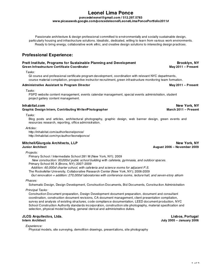 leonel lima ponce resume long 2011
