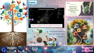 September
25-27, 2024
September
25-27, 2024
iLRN Houses of Application
https://elegant-centaur-92b59c.netlify.app/
https://bit.ly/3yKYEmT
ILB visualization
Recommendation
tool for immersive
learning
Leaves
Leaves
 