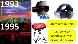 1993
-
1995 Barato mas inúteis…
Barato mas inúteis…
…ou caros e
aceitáveis, mas
de uso dificílimo.
…ou caros e
aceitáveis, mas
de uso dificílimo.
 