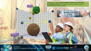 Sistema
Recommendation
Tool
Morgado et al., (2022). Recommendation Tool for Use of Immersive
Learning Environments. International Conference of the Immersive
Learning Research Network (iLRN)
Morgado et al., (2022). Recommendation Tool for Use of Immersive
Learning Environments. International Conference of the Immersive
Learning Research Network (iLRN)
 