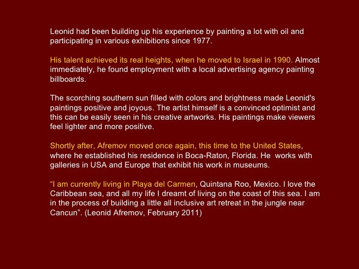 Leonid Afremov Biography