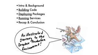 •Intro & Background
•Building Code
•Deploying Packages
•Running Services
•Recap & Conclusion
 