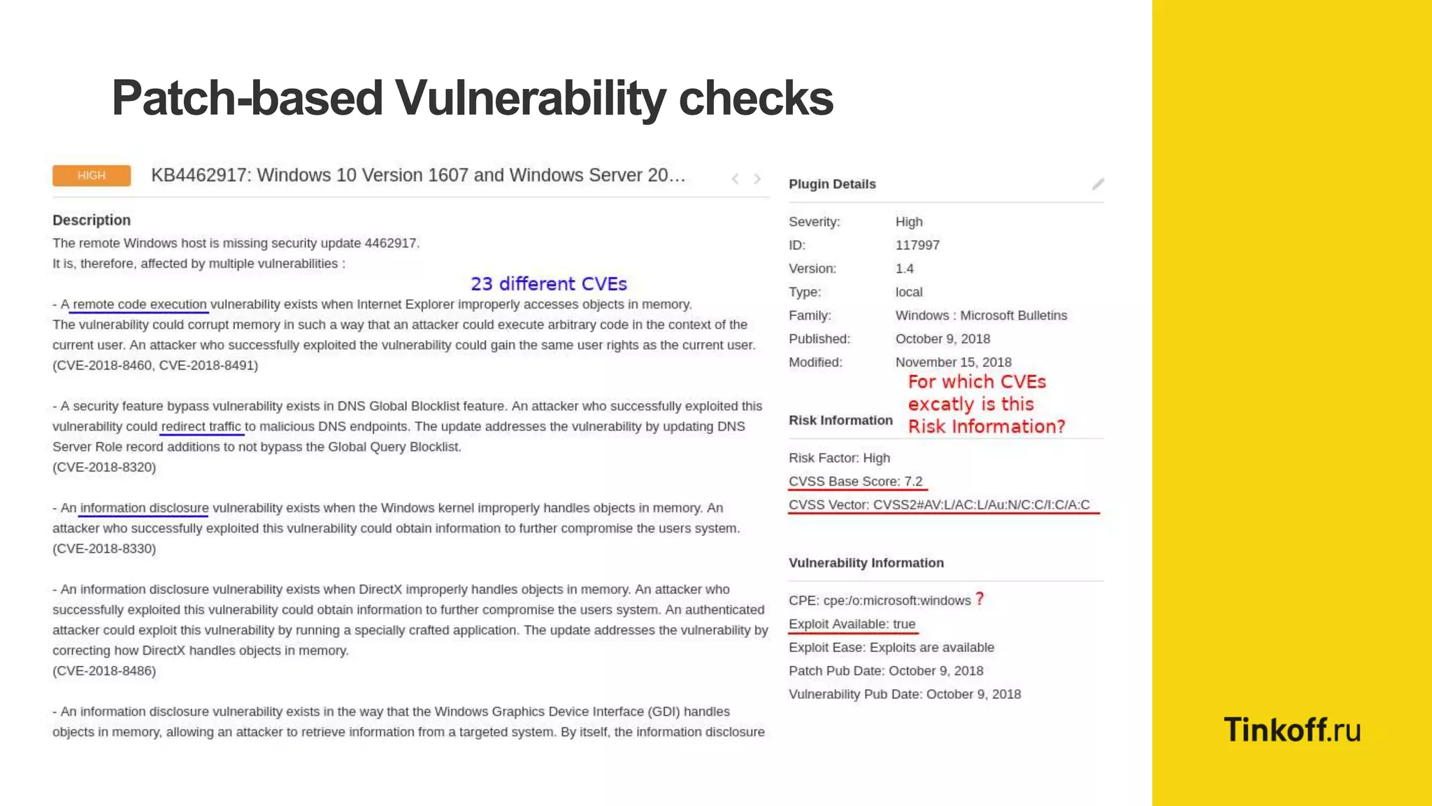 Patch-based Vulnerability checks
 
