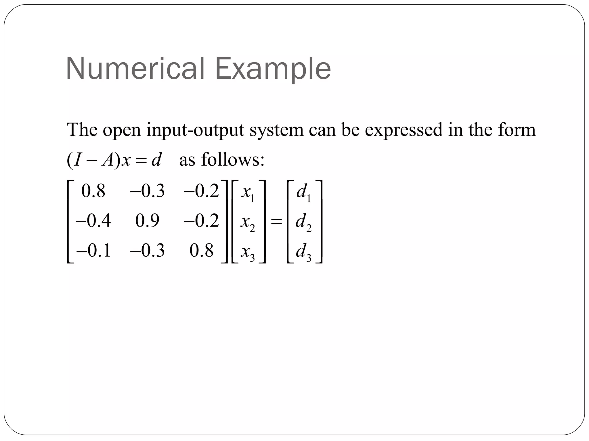 Leontief input output models.ppt final | PPT