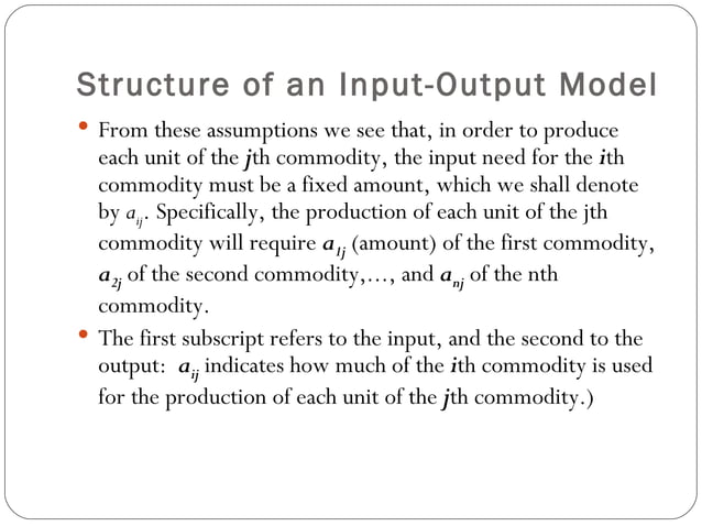 Leontief input output models.ppt final | PPT