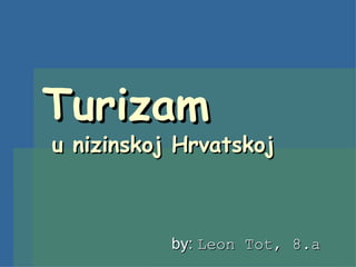Turizam
u nizinskoj Hrvatskoj



           by: Leon Tot, 8.a
 