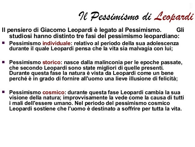 Differenza Tra Pessimismo Storico E Cosmico