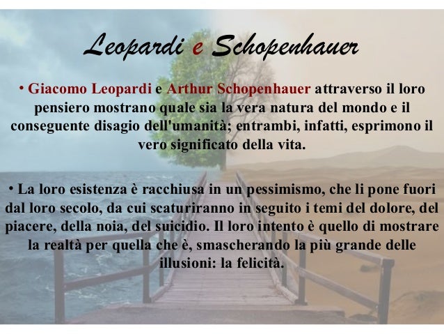 Leopardi E Schopenhauer A Confronto