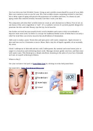 Leor Skin Care- take care of the overall skin health!