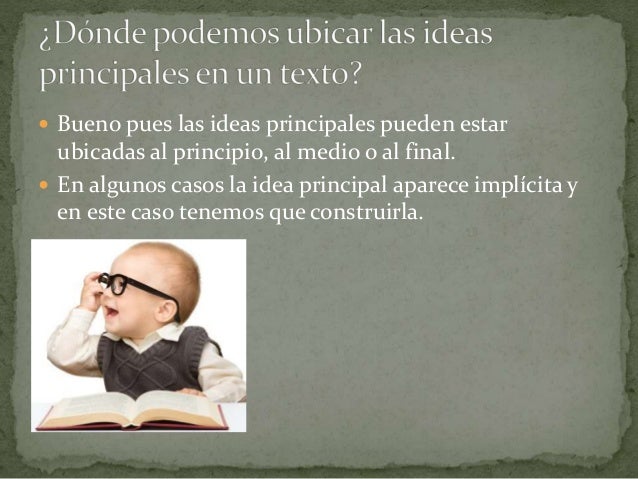 como seleccionar una idea principal en un texto