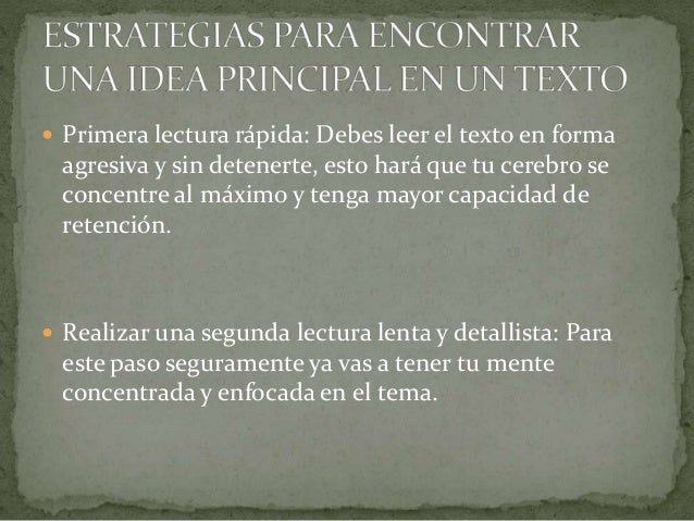 como seleccionar una idea principal en un texto