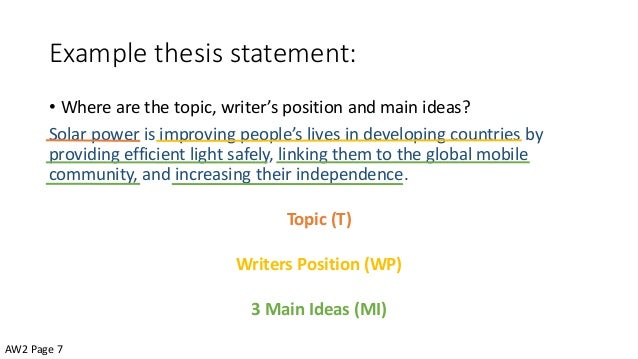 Developing thesis statements worksheet