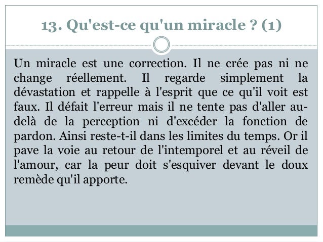 Qu'est-ce qu'un miracle