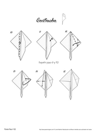 Panier fleuri 102 http://www.passionorigami.com/ © Lionel Albertino Reproduction et diffusion interdites sans autorisation de l’auteur
 